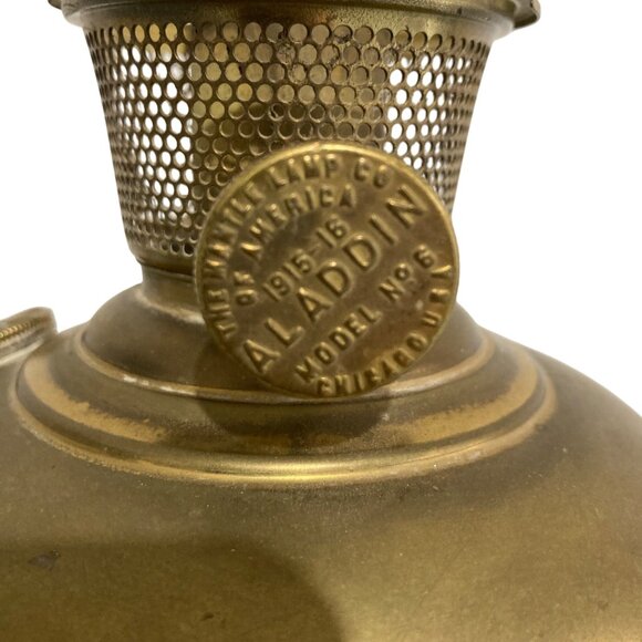 Antique Aladdin Model 6 Brass Mantle Oil Lamp Electrified - Works - Picture 3 of 7